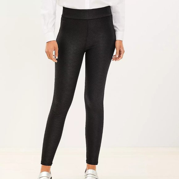 NWT Loft Houndstooth Coated Leggings, XS - Picture 1 of 9